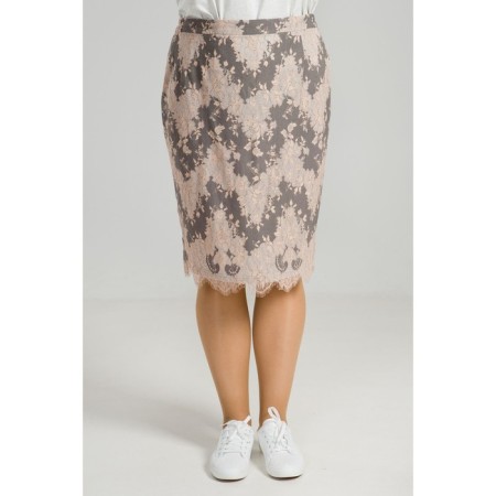 Women's skirt, size 52, gray color-5