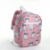 School backpack on lightning, external pocket, pink color