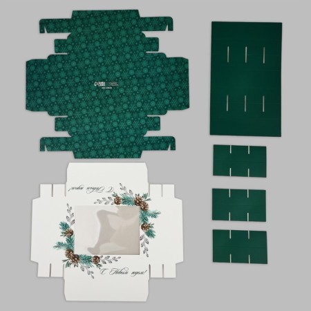 Folding box under 12 sweets "spruce aroma", 14.4 x 18.4 x 3.8 cm, New Year-5