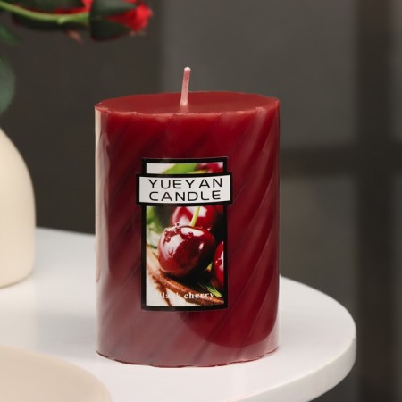 Candle-cylinder aromatic twisted "Cherry", 7.5x10 cm-2