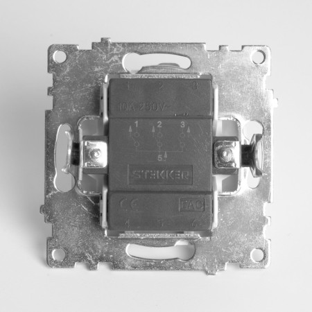 3-clavy switch (mechanism), 250V, 10A, Stekker series Catherine, white GLS10-7108-01-4