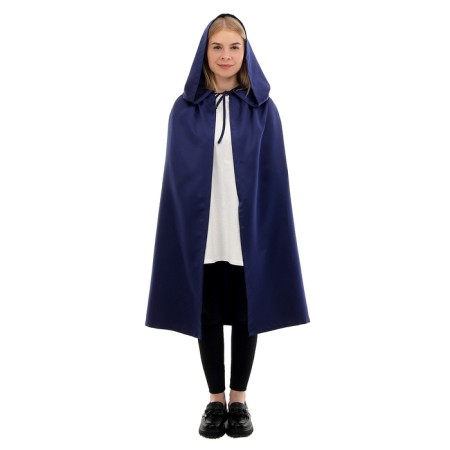 Carnival cloak, satin, color blue length 100cm