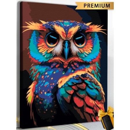 Picture on the numbers "Owl" 40 × 40 cm