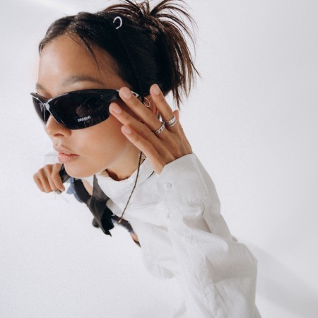 Set of rings 10 pieces "trend" lady, white color in silver, size mix-4