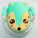 Children's pot "Raccoon", white/green color