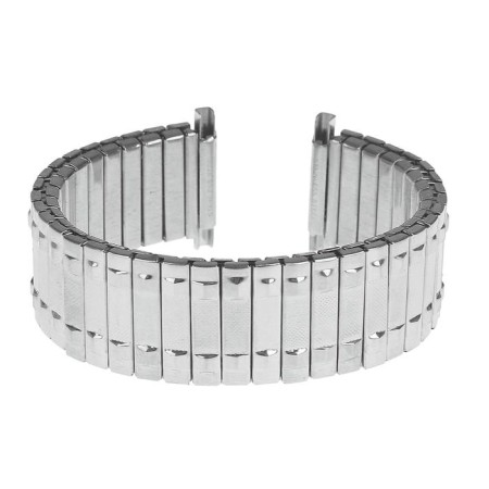 20 mm watch strap, metal, symmetrical fastening of links on the sides, silver-2
