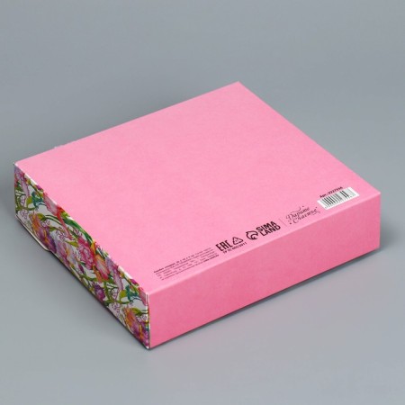 Gift folding box, packaging, “with all my heart”, 20 x 18 x 5 cm-4