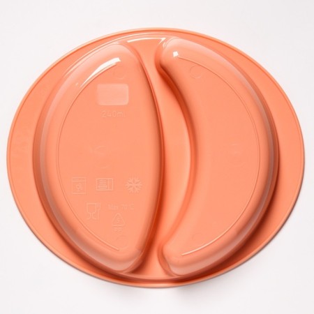 Double -sectional plate, caramel color-2