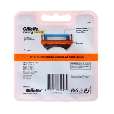 Exchange cassettes Gillette Fusion Power, 5 blades, 4 pcs-5