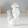 Souvenir Ceramics "White Cobra with a bouquet and in a hat" with gold 3.5x5x9 cm
