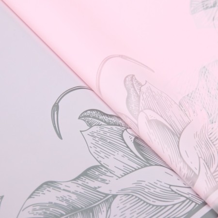 Flower film, "Flowers with a border", pink, 57x57 cm-1