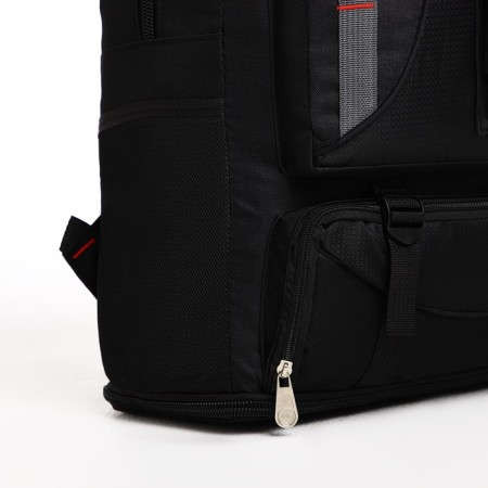 Tourist backpack on lightning, 4 outer pockets, black color-8