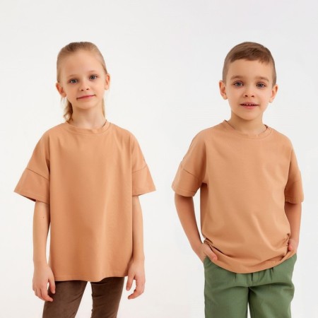 T -shirt Children's Minaku: Basic Line Kids Sand color, height 146