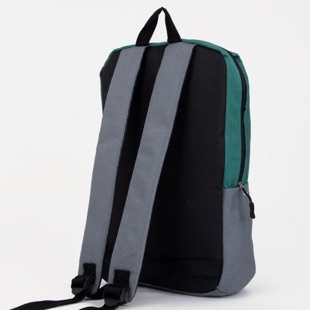 School textile school with pocket, gray/green color, 22x13x30 cm-3