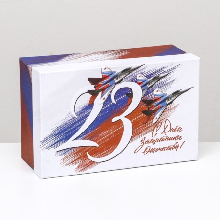 Gift box "Happy Defender of the Fatherland Day", rectangular, 27 x 17 x 11 cm