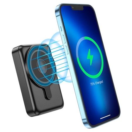 External battery Hoco Q11, 10,000 mAh, Type-C, 2 A, wireless charging, black-1