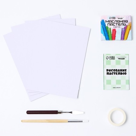 Set for drawing with oil pastel "Cute bunnies", 8 colors, a set for creativity-3