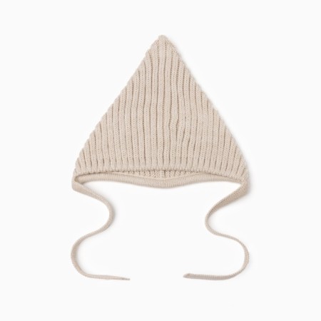 Knitted children's hat minku, beige color, size 36-38-8