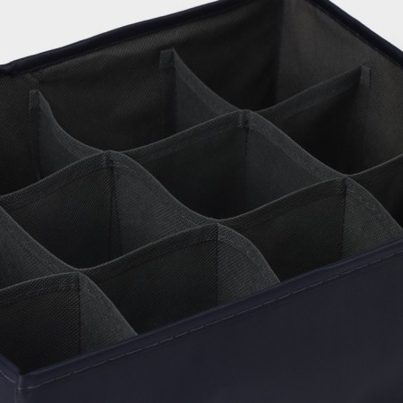 Organizer for linen 12 cells LadOM, 32x24x12 cm, graphite color-3