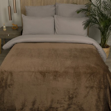 Plaid-woking "Jacquard", size 220x240 cm, brown color