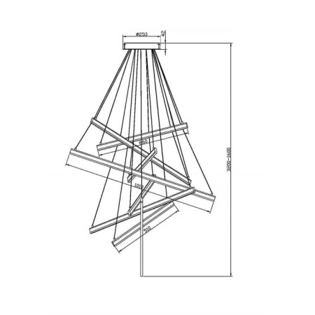 Suspension lamp Maytoni Mod016PL-L96BK, LED, 90 W, 1010x3200 mm, 2000 lm, black-5