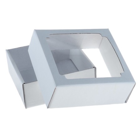 Box the team without printing a lid is a white one with a window 14.5 x 14.5 x 6 cm-2
