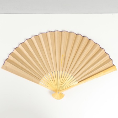 Fan bamboo, textile h = 50 cm "peacocks on a branch" white-4