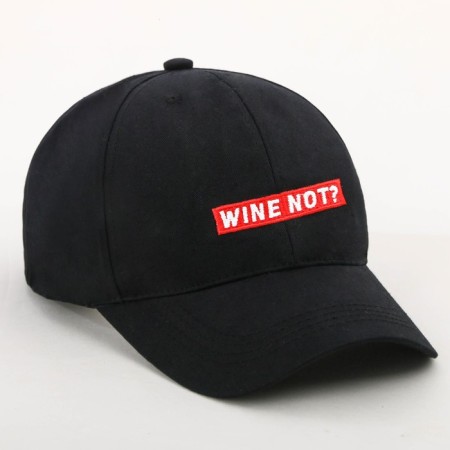 Women's cap "Wine not?" Male, black-2