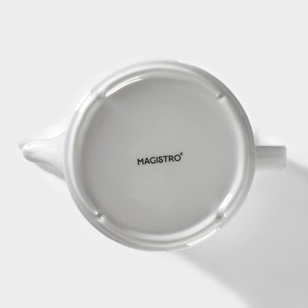 The porcelain teapot Magistro "sea breeze", 850 ml, white color-5