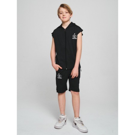 Sports suit for a boy, height 146 cm, dark gray color