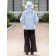 Fur jacket for a girl, height 116 cm, blue color