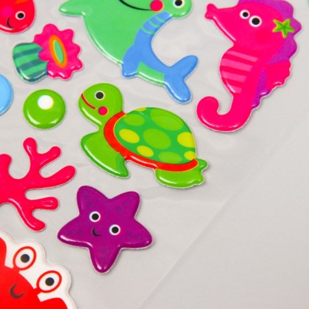 Sticker plastic volumetric "Underwater World" mix 20.4x9.7 cm-2