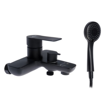 ACCOONA A63207F bath mixer, single -leaf, pour 158 mm, shower set, black