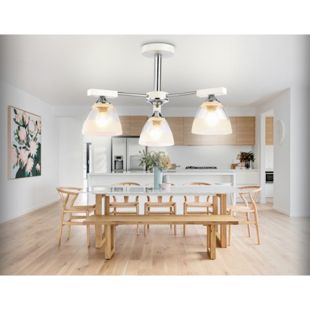 Suspended chandelier Ambrella Light, Traditional, TR9091, 3HE27, white color, chrome-1