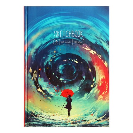 Sketchbook A5, 100 sheets "My World", hard cover, glossy lamination, OFSET BOLOL 100 g/m2