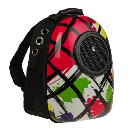 Backpack for carrying animals "strokes", with a viewing window, 32 x 22 x 43 cm, white-1