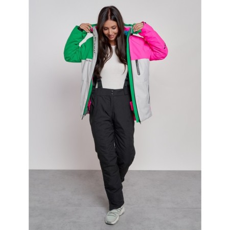 Ski suit female winter, size 46, pink color-14