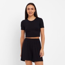 Women's set (T -shirt, shorts) minku: Home Collection Black color, size 42