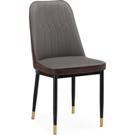 Stool on a metal frame Flor metal/eco -leather, black/gray/brown 43x50x83 cm