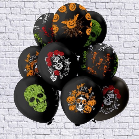 Latex Shar "" Halloween in the Mexican style ", silkography, 2-hand, set 25 pcs., Mix-2