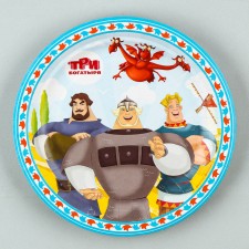 A set of paper plates, three heroes, d = 18 cm, set 6 pcs.