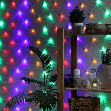Garland "network" 1.6 × 1.6 m, IP20, transparent thread, 144 LED, glow of multi, 8 modes, 220 V