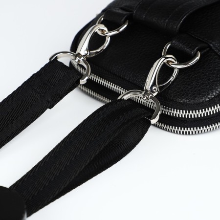 Male bag over the shoulder, Textura, artificial leather, black color-2