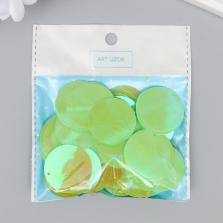 Sequins "circle" light green set 30 g d = 3 cm-2