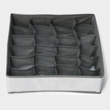 Organizer for storing linen “Thread”, 24 cells, 32 × 32 × 10 cm, color gray color-3
