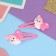 Invisible hair "Adele" (set 2 pcs) Bunny with wings, 5.5 cm, pink