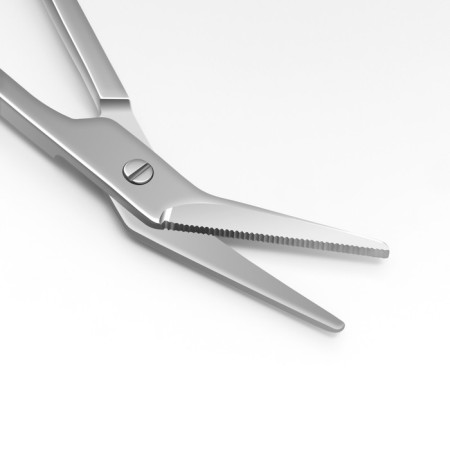 Scissors pedicure, curly, bent, wide, 21 cm, blue color-3