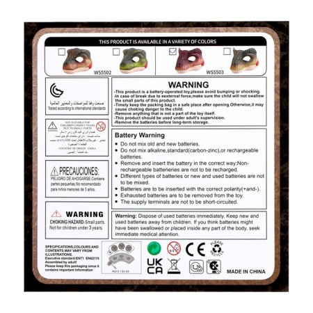 The interactive mask of the Raptor dinosaur, sound effects, works from batteries-8