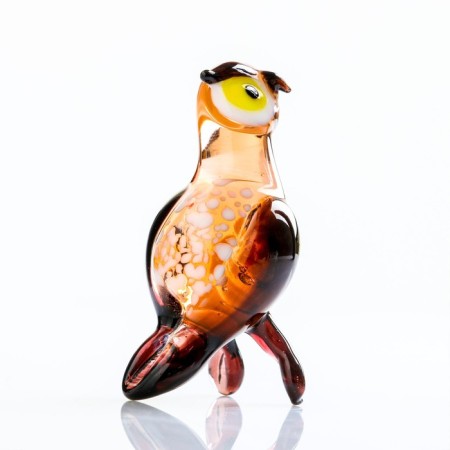 Figure made of glass "Owl" 6x4.5x3cm brown, mix-4