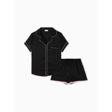 Women's pajamas (shirt and shorts) KAFTAN LEO Black Collection Rr 40-42